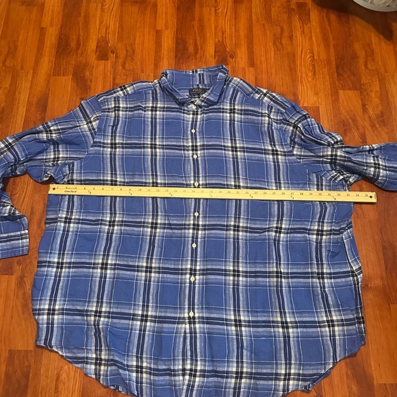 Polo Ralph Lauren Blue and White Plaid Shirt - Picture 3 of 4